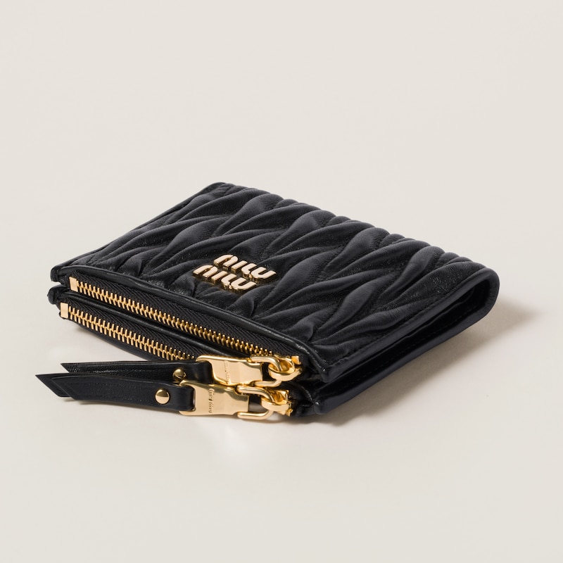 Matelassé nappa leather small wallet