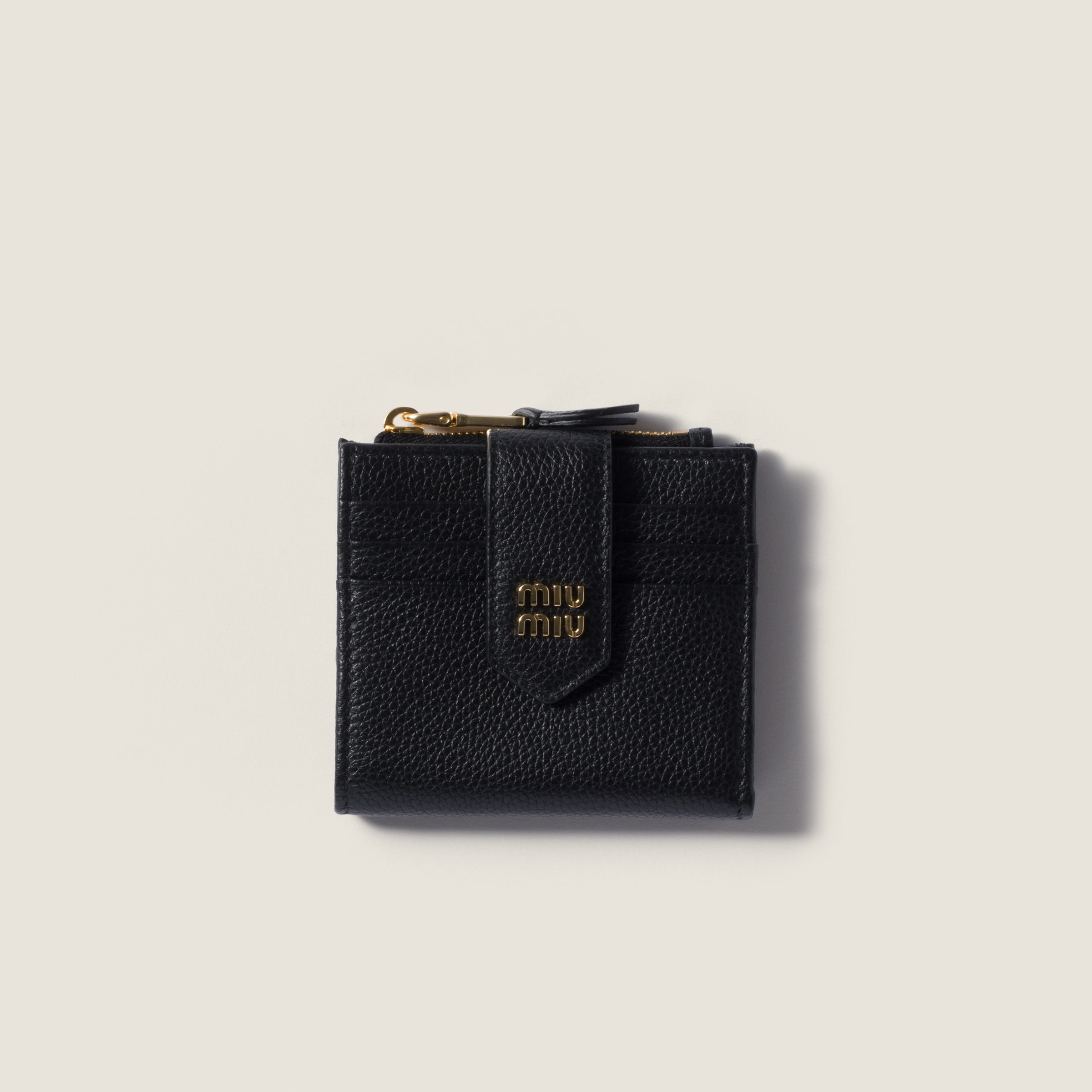 Black Small Leather Wallet | Miu Miu