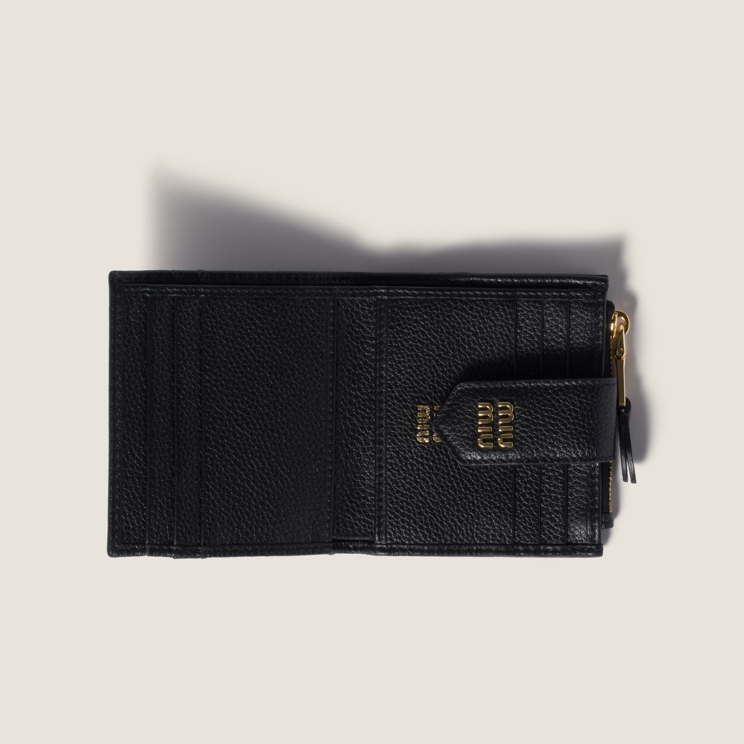 Black Small Leather Wallet | Miu Miu