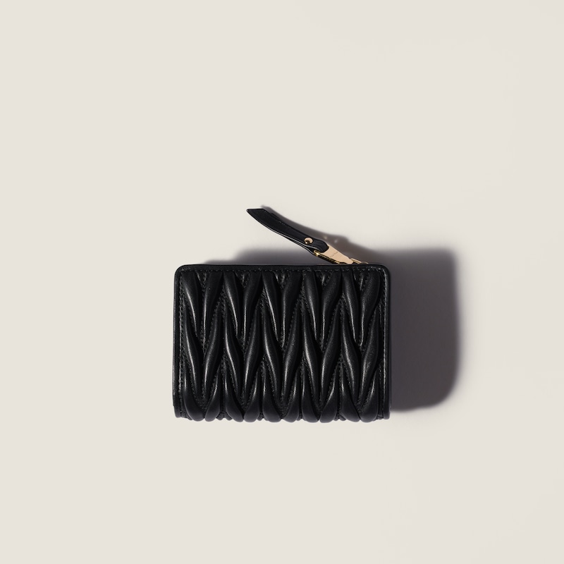 Matelassé nappa leather small wallet