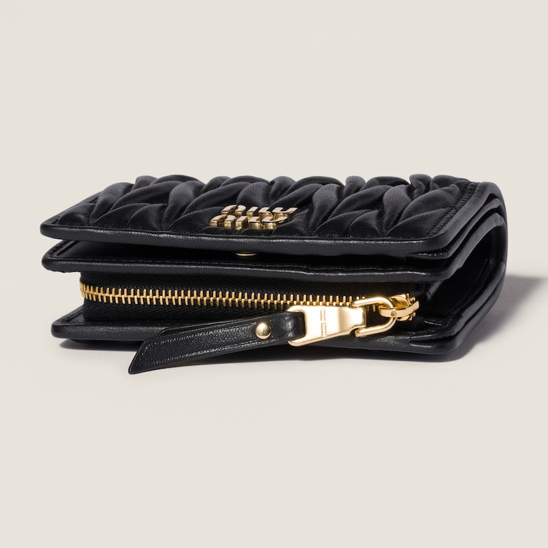 Matelassé nappa leather small wallet