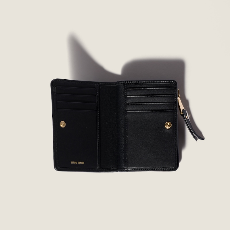 Matelassé nappa leather small wallet