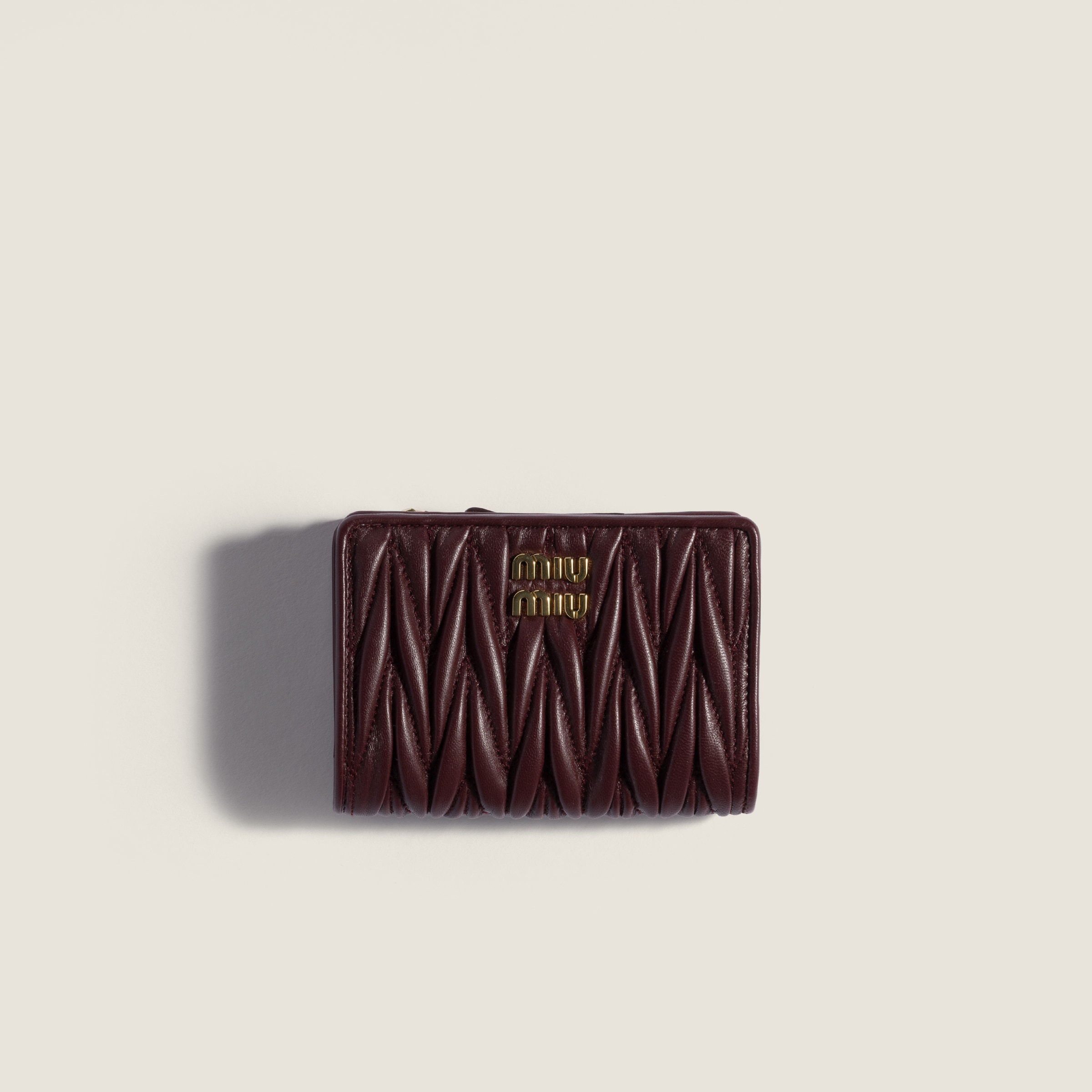 Matelassé nappa leather small wallet from Miu Miu - $950