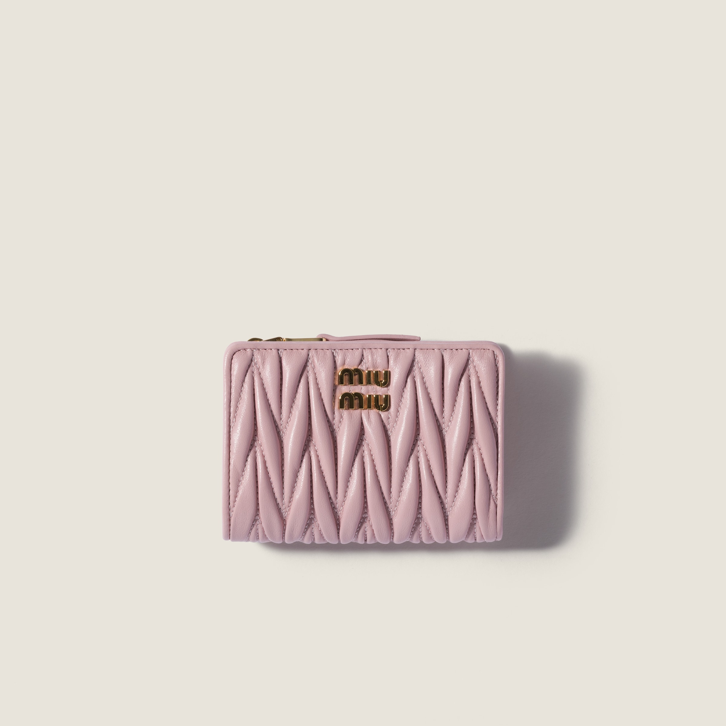 Matelassé nappa leather small wallet from Miu Miu - $950