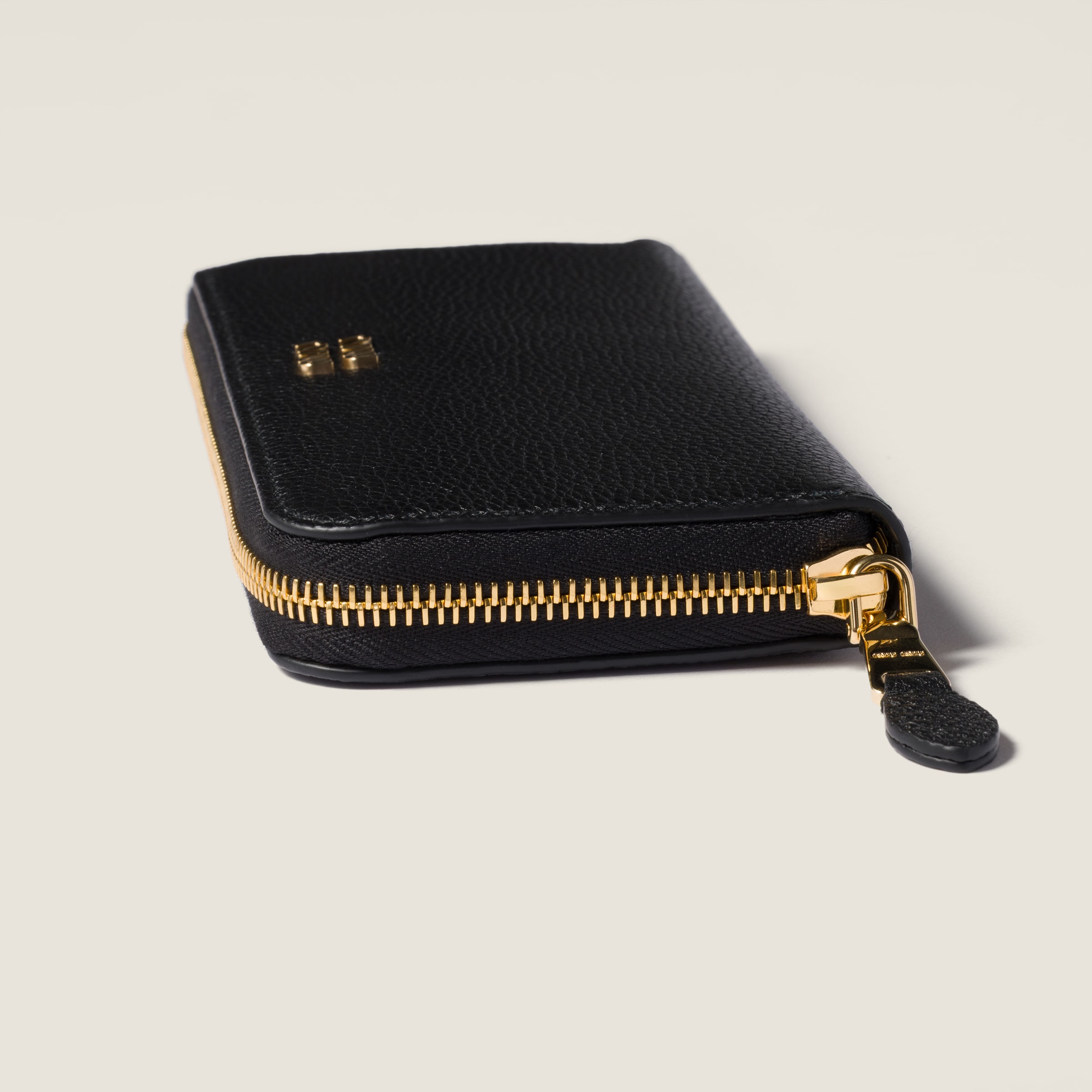 Black Large Leather Wallet | Miu Miu - United States