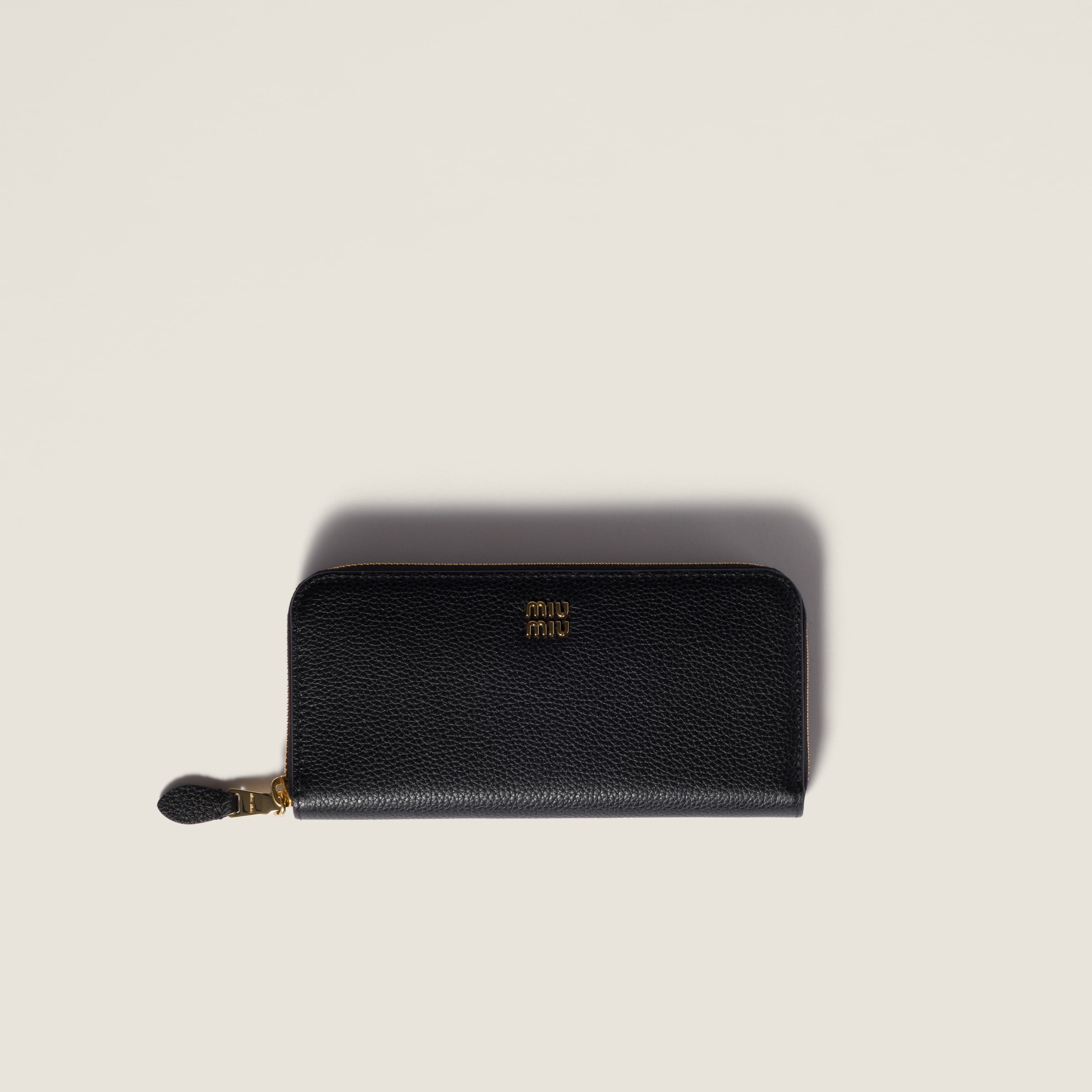 Black Large Leather Wallet | Miu Miu