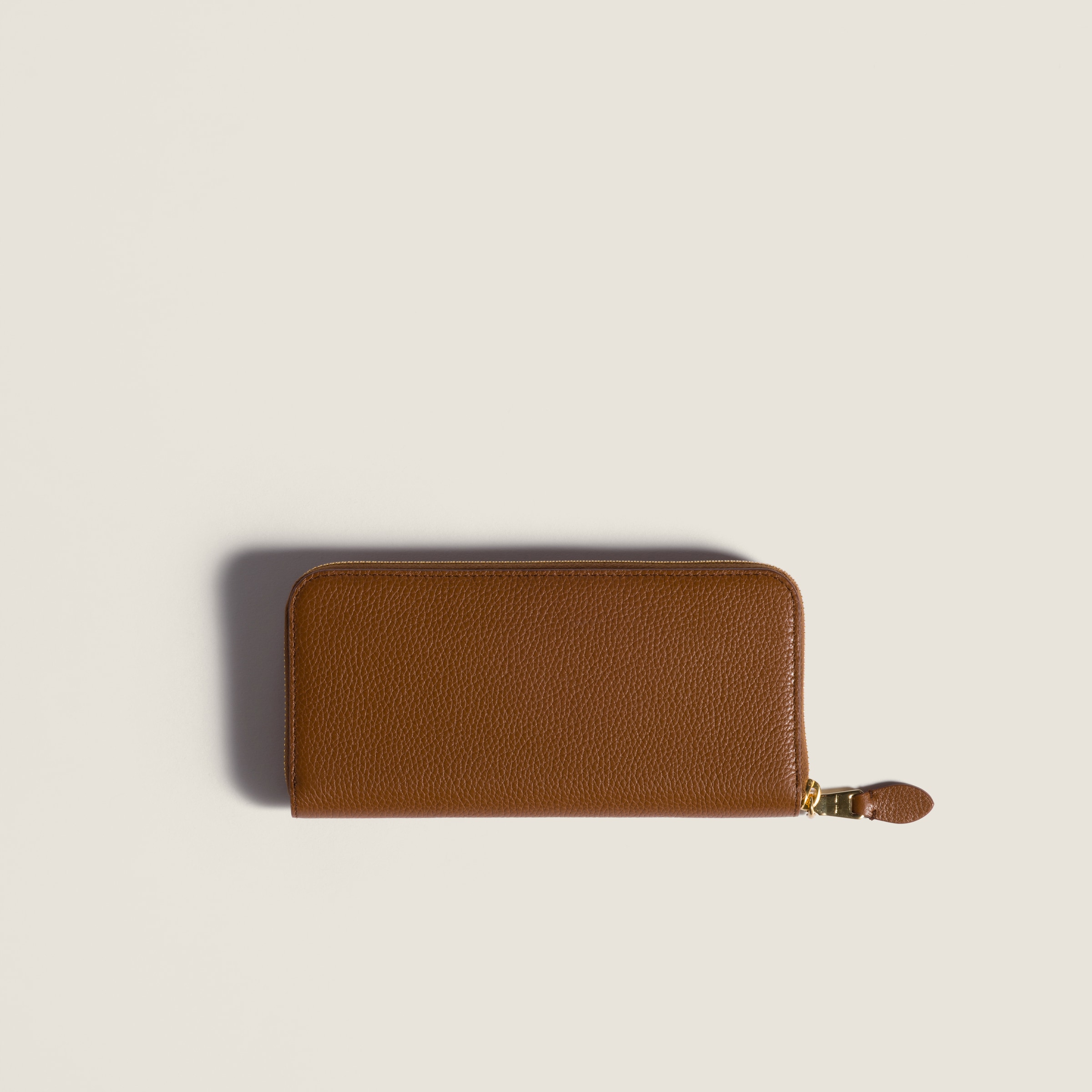 Cognac Large Leather Wallet | Miu Miu - United States