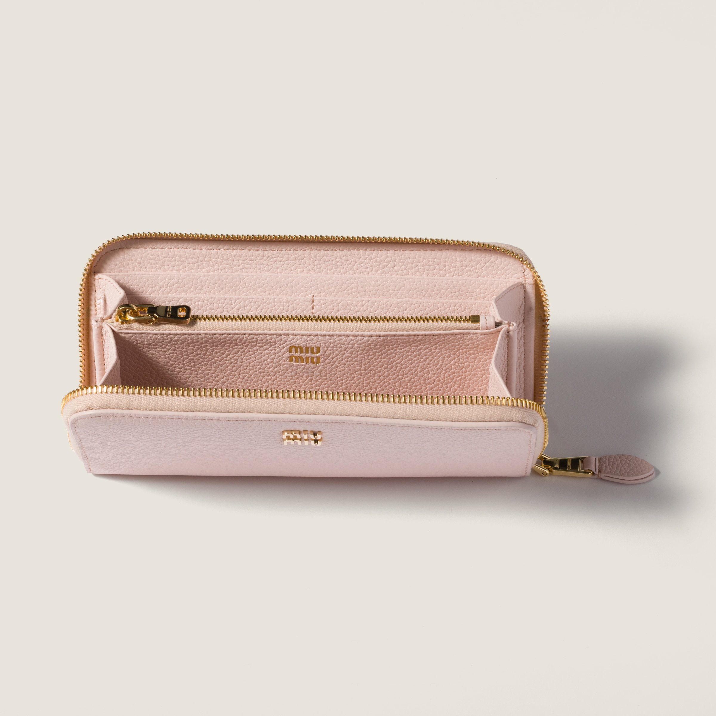Gem Large Leather Wallet | Miu Miu - United States