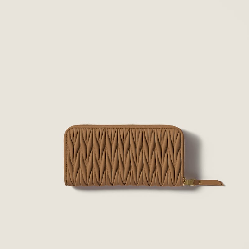 Large matelassé nappa leather wallet