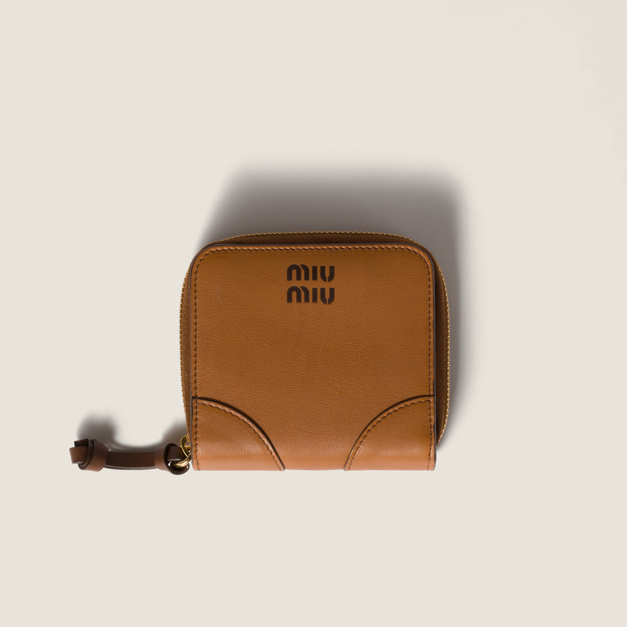 Powder Blue Small Matelassé Nappa Leather Wallet | Miu Miu