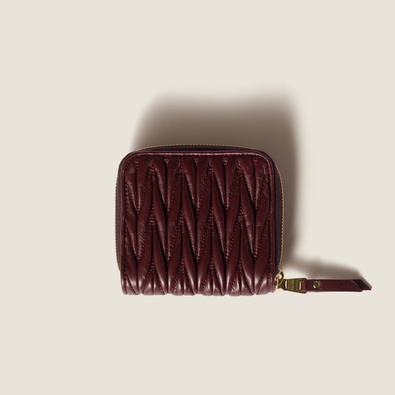 Small matelassé nappa leather wallet