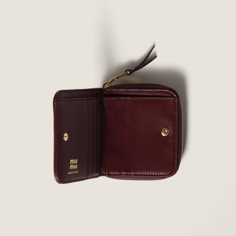 Small matelassé nappa leather wallet