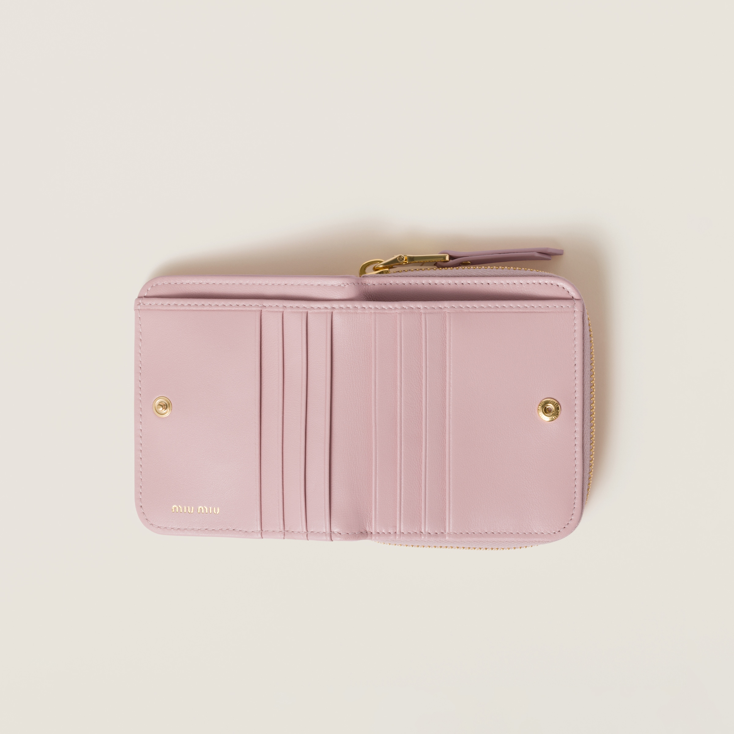 Alabaster Pink Small Matelassé Nappa Leather Wallet | Miu Miu