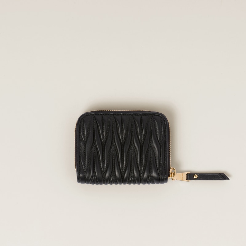 Matelassé nappa leather coin purse