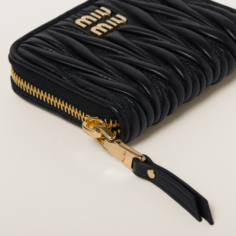 Matelassé nappa leather coin purse