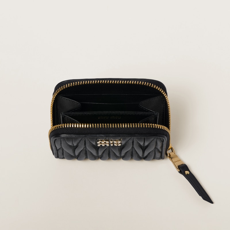 Matelassé nappa leather coin purse