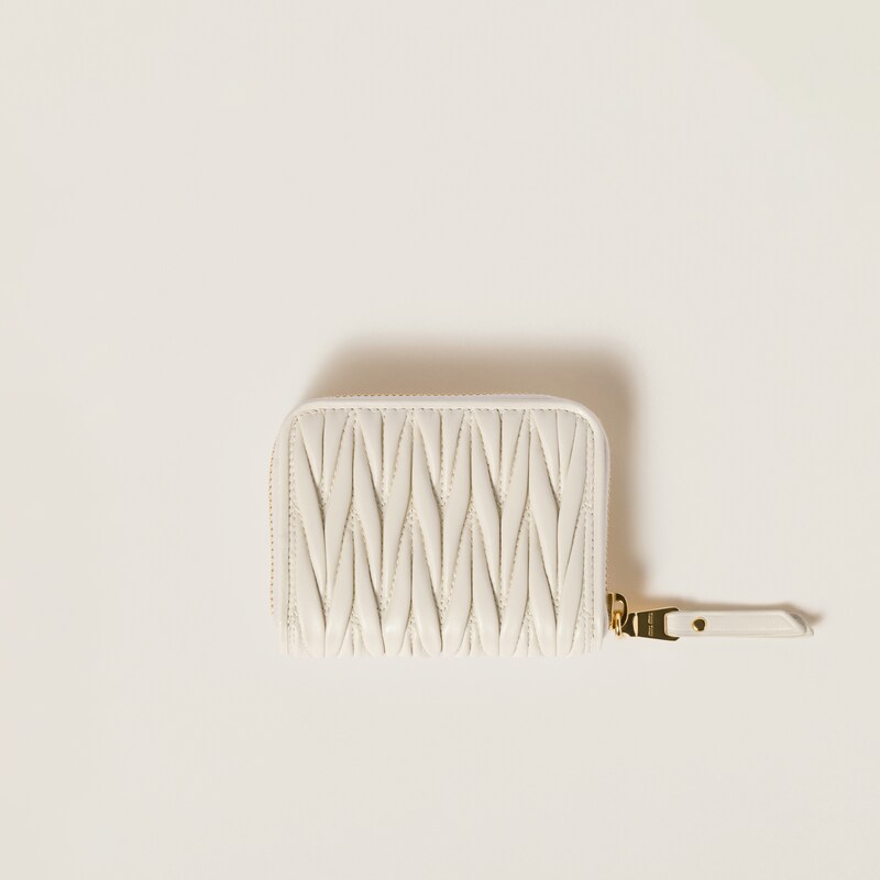 Porte-monnaie en cuir nappa matelassé