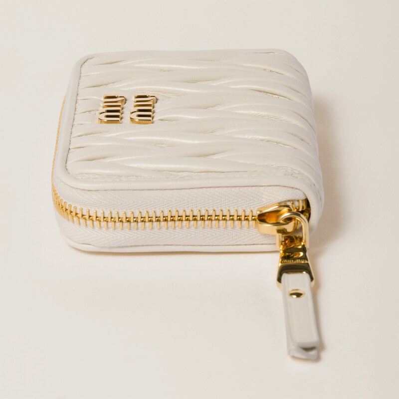 Porte-monnaie en cuir nappa matelassé