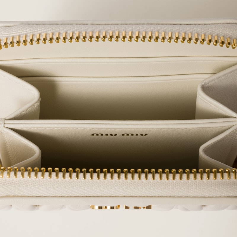 Porte-monnaie en cuir nappa matelassé