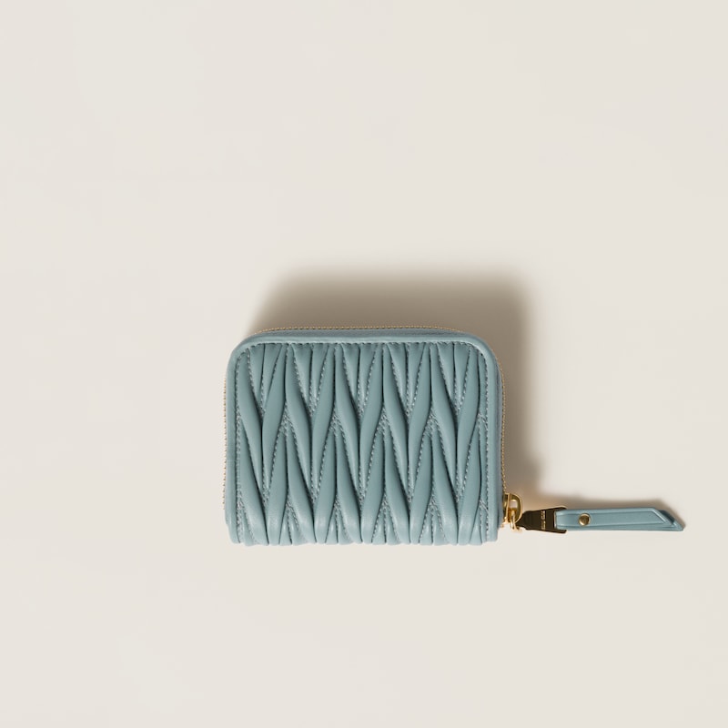 Porte-monnaie en cuir nappa matelassé