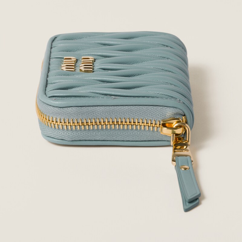 Porte-monnaie en cuir nappa matelassé