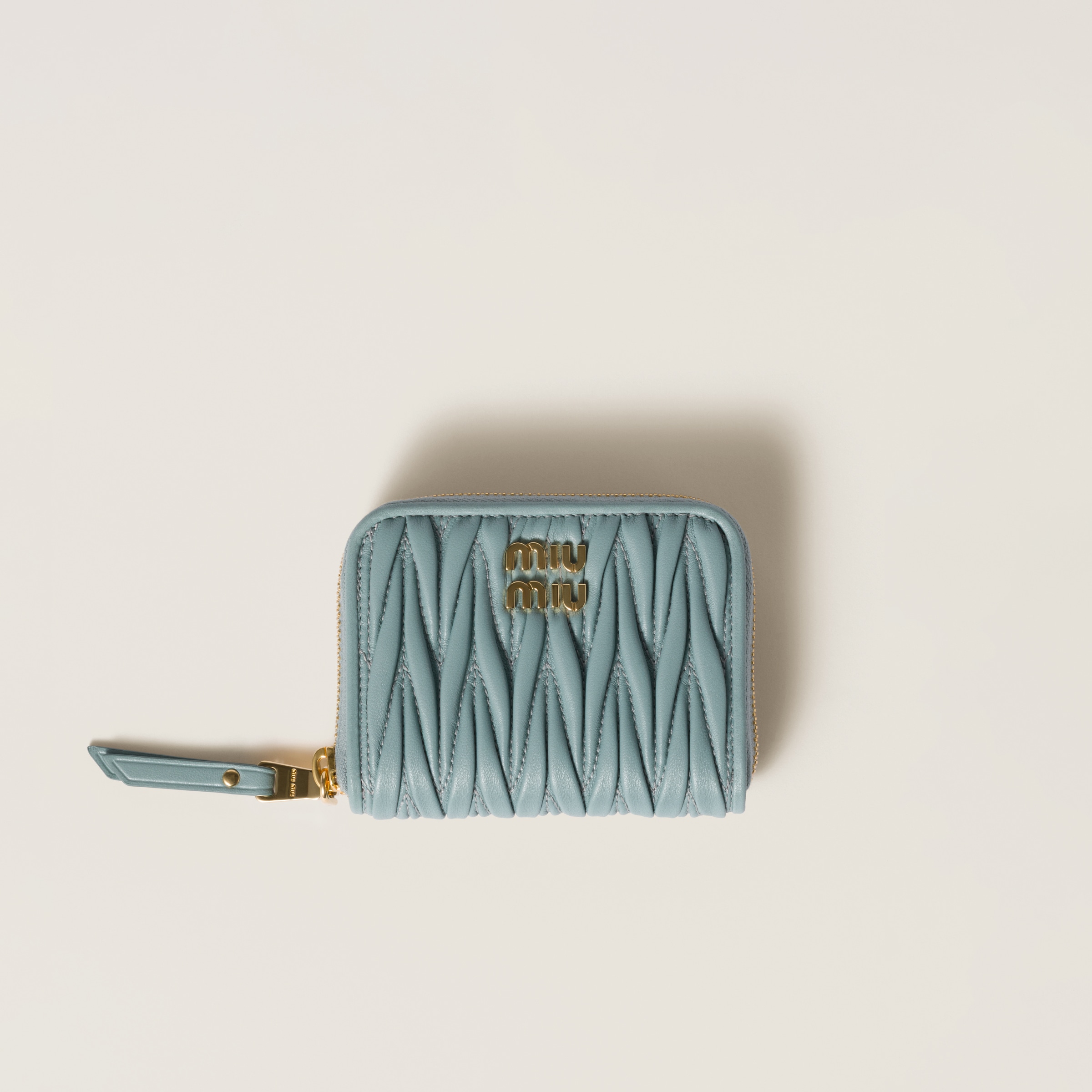 人気 ☆MIU MIU☆ MATELASSE NAPPA LEATHER COIN PURSE Powder Blue Matelassé Nappa Leather Coin Purse | Miu Miu