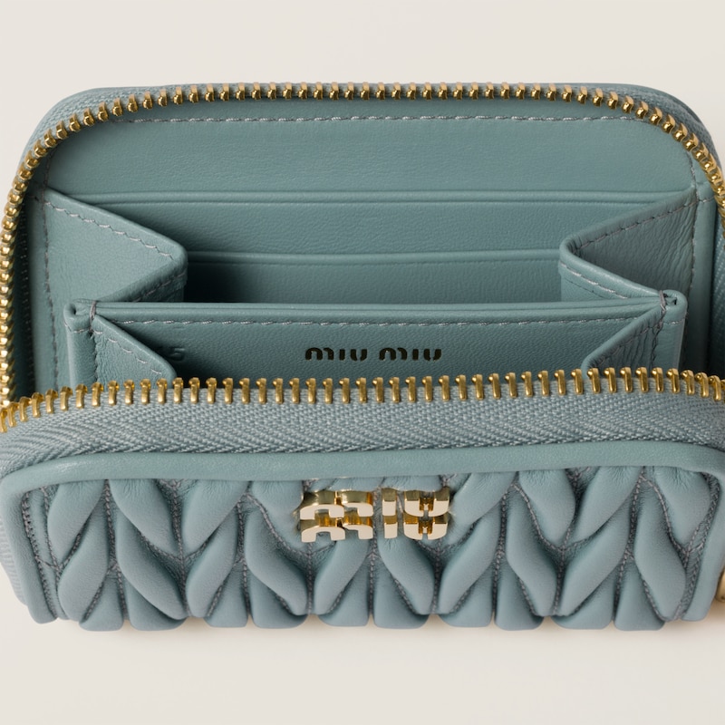 Porte-monnaie en cuir nappa matelassé