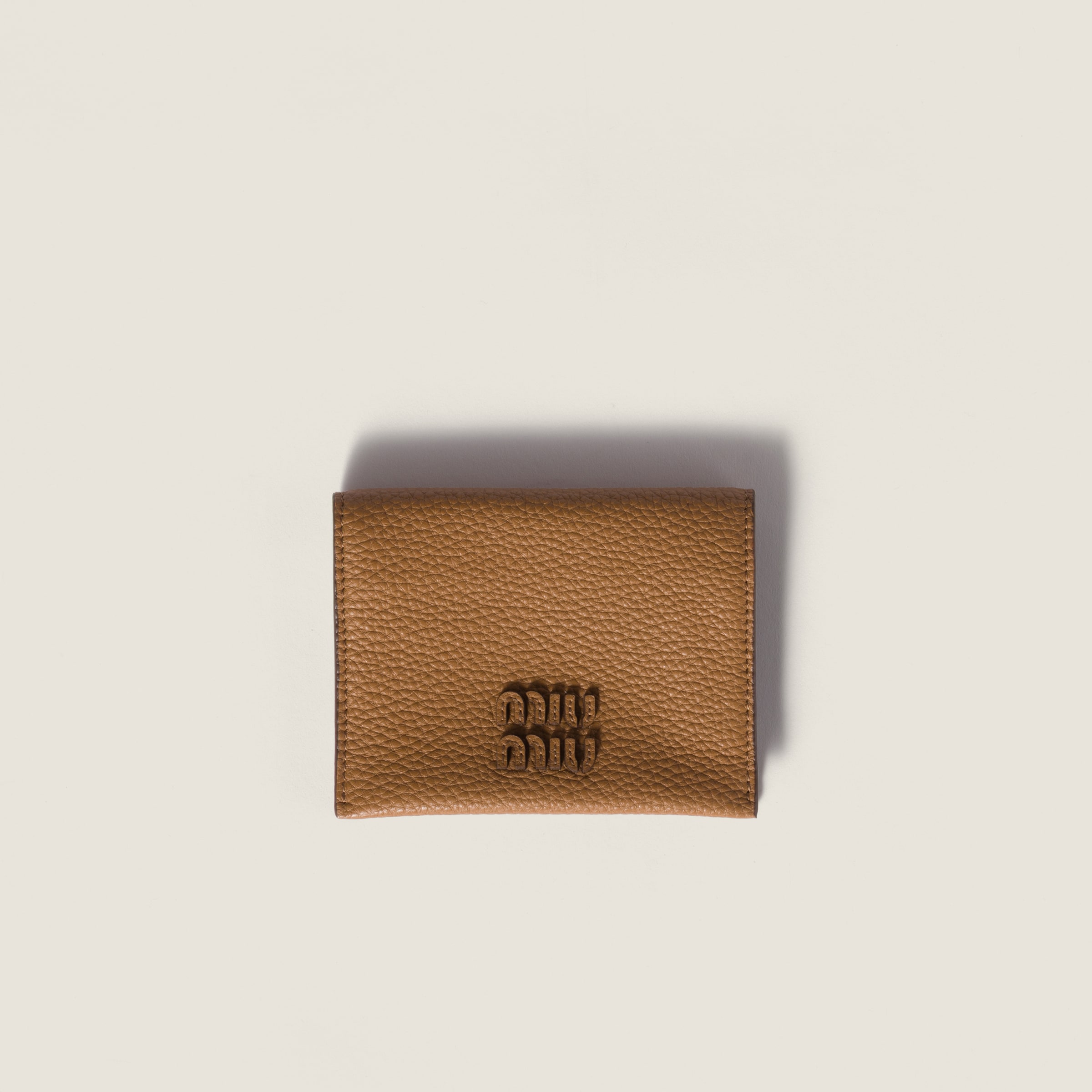 Oak Small Leather Patchwork Wallet | Miu Miu