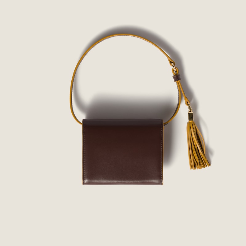 Leather wallet with shoulder strap