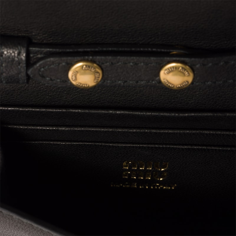 Nappa leather wallet with shoulder strap