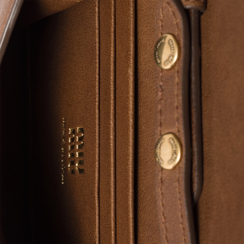 Nappa leather wallet with shoulder strap