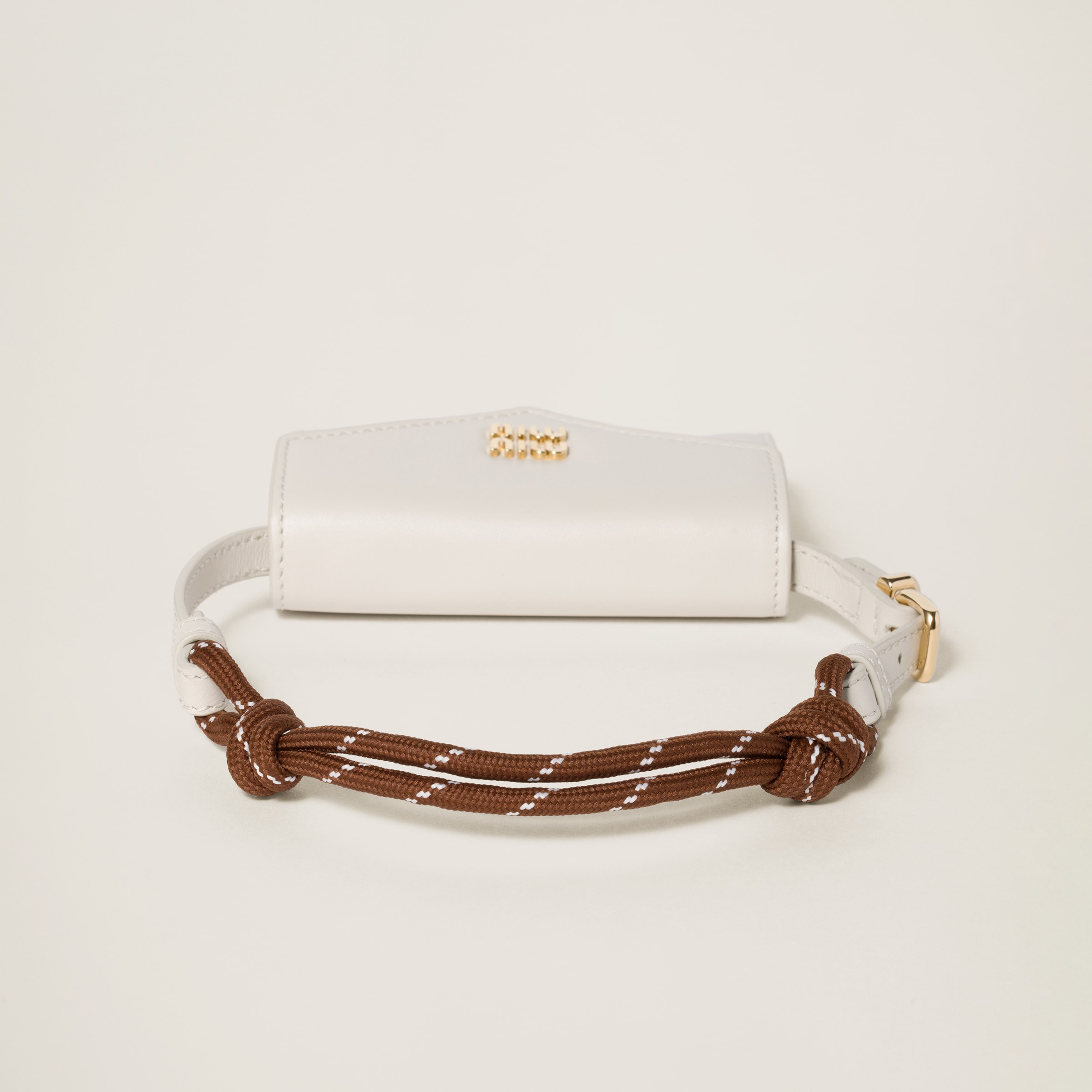 ブラウン/ホワイト レザー ショルダー財布 | Miu Miu ブラウン/ホワイト レザー ショルダー財布 | Miu Miu