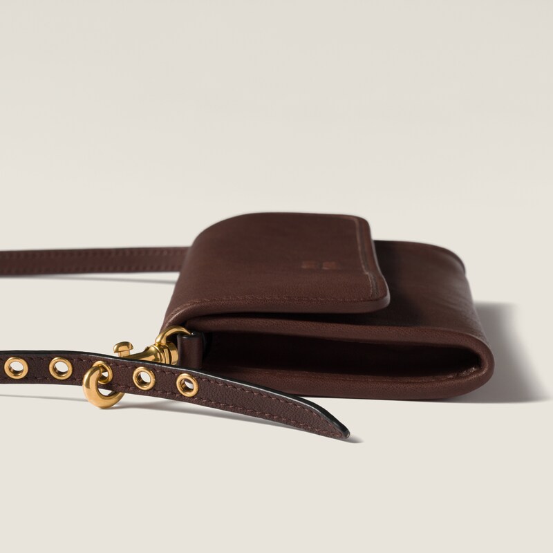 納帕軟皮銀包配肩帶