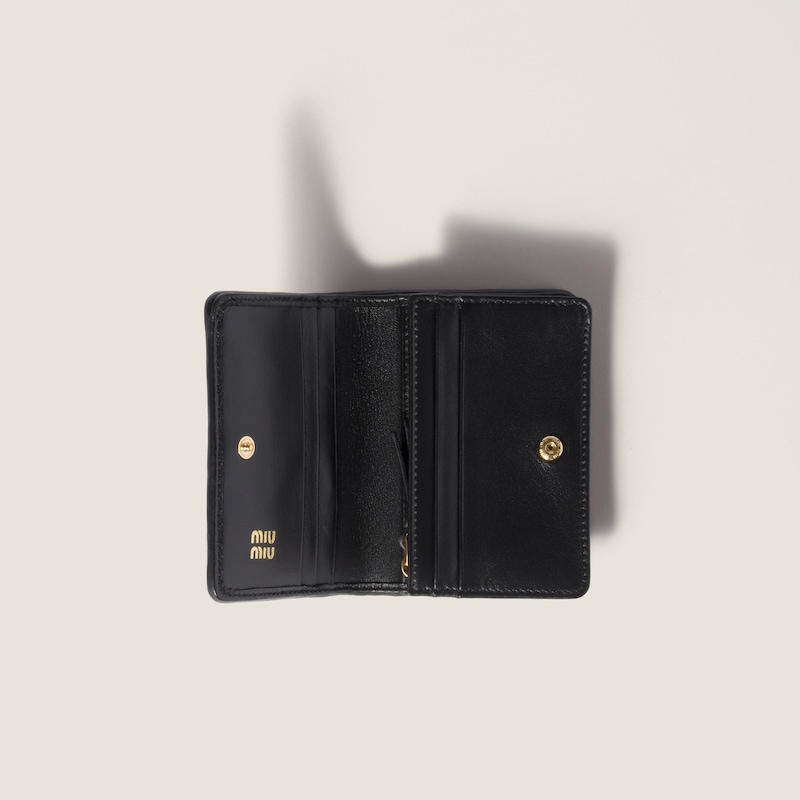 Small matelassé nappa leather wallet