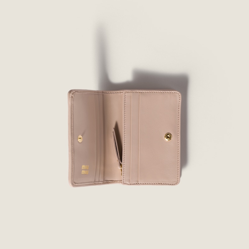 Small matelassé nappa leather wallet
