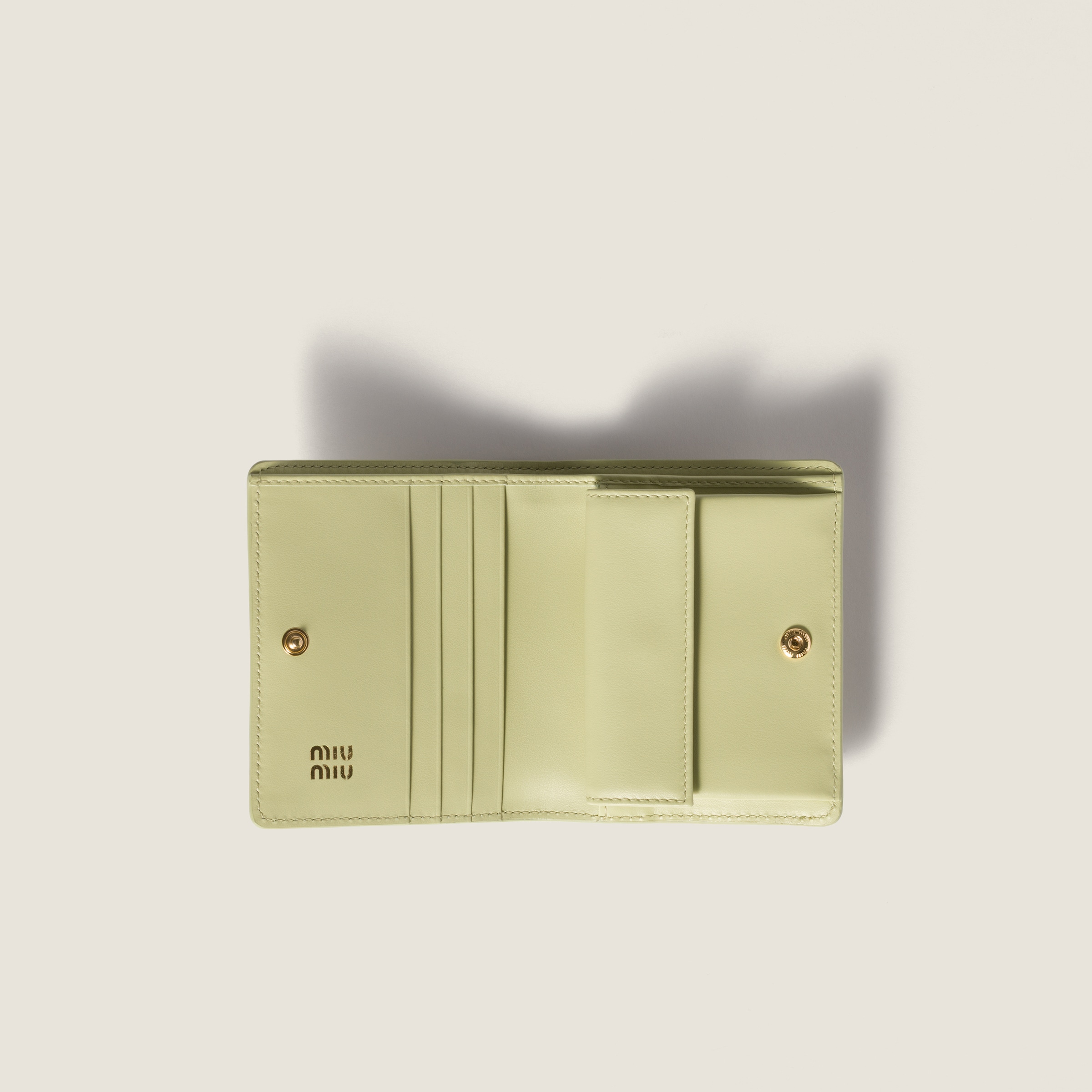 Pistachio Green Small Ayers Leather Wallet | Miu Miu