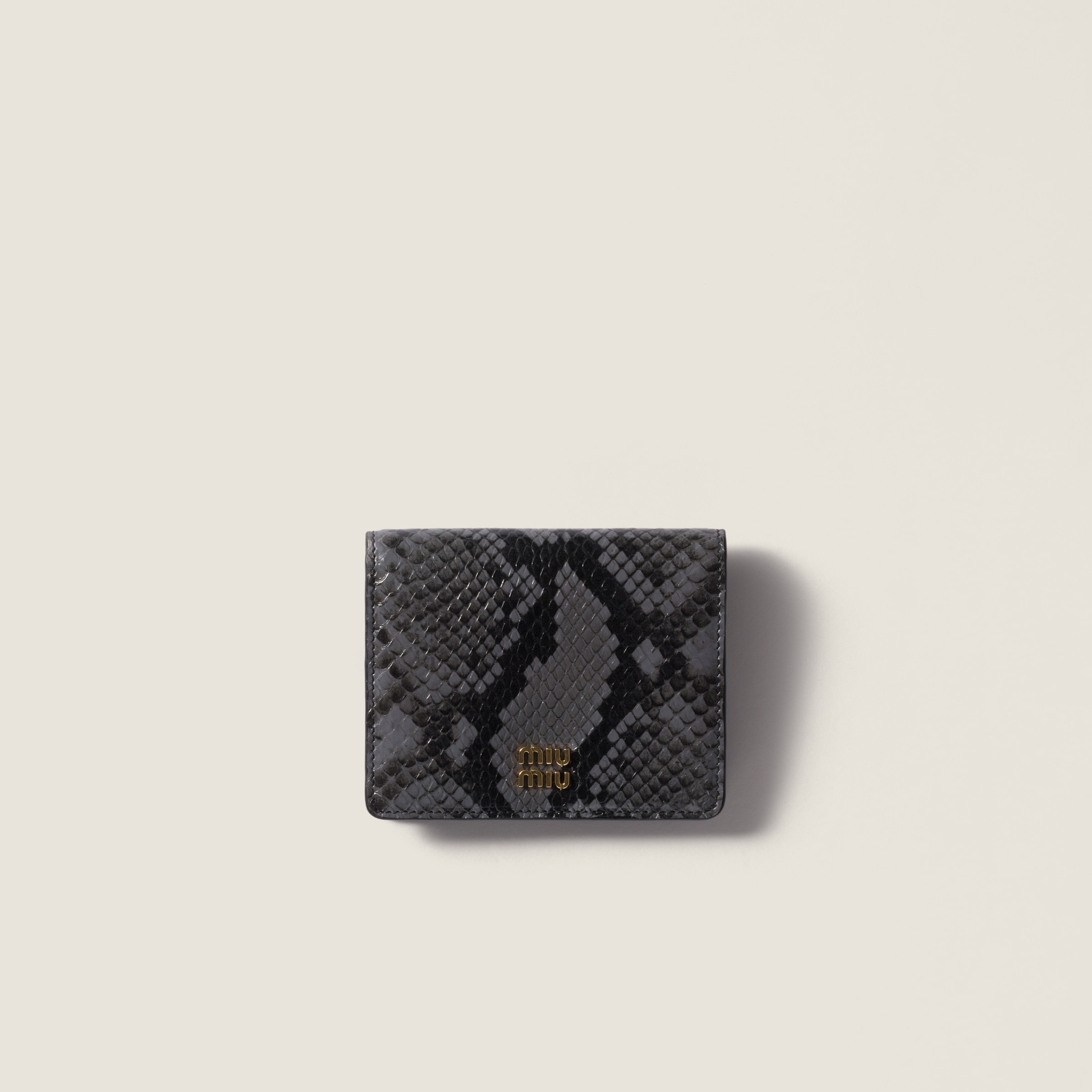 Black Small Matelassé Nappa Leather Wallet | Miu Miu - France