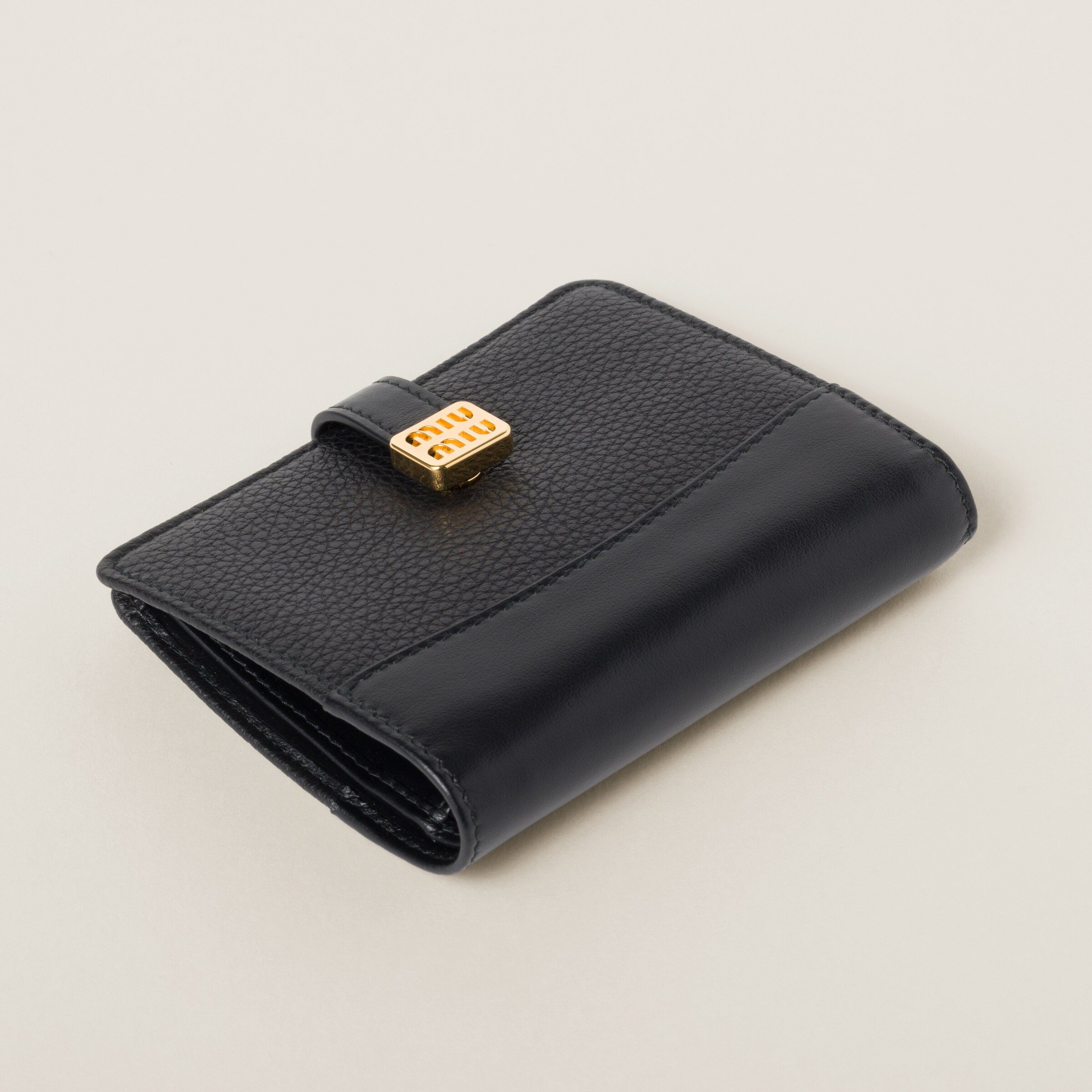 Black Small Leather Wallet | Miu Miu