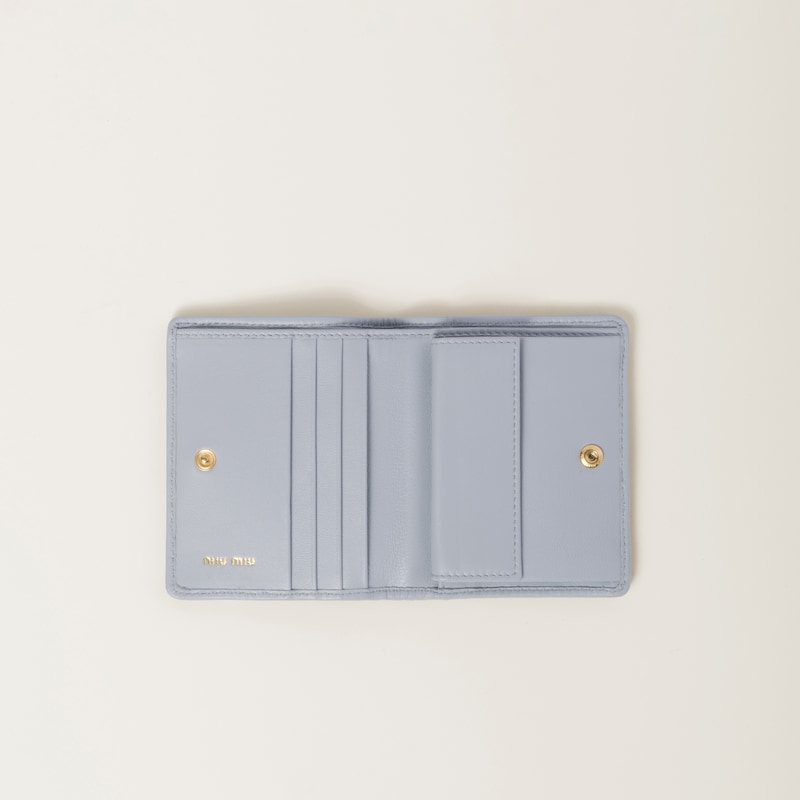 Small matelassé nappa leather wallet