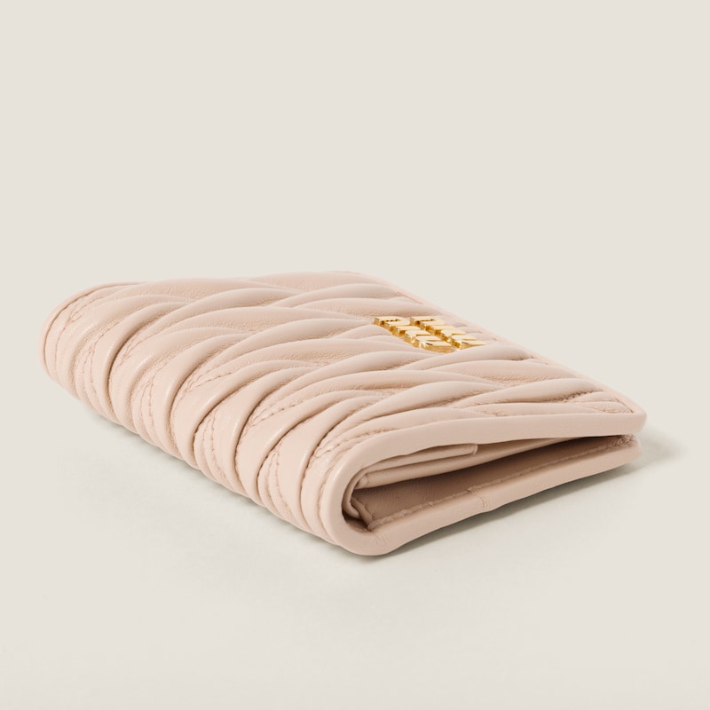 Small matelassé nappa leather wallet
