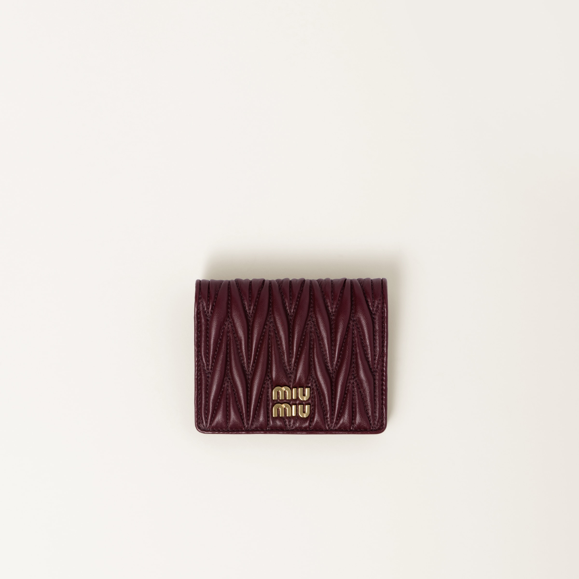 Cornflower Small Matelassé Nappa Leather Wallet | Miu Miu