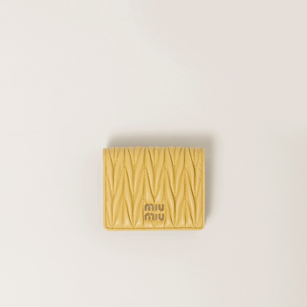Small matelassé nappa leather wallet Cameo | Miu Miu