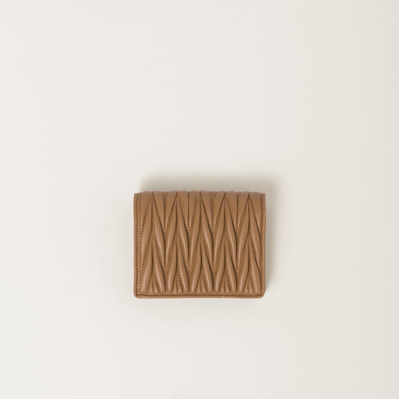 Small matelassé nappa leather wallet