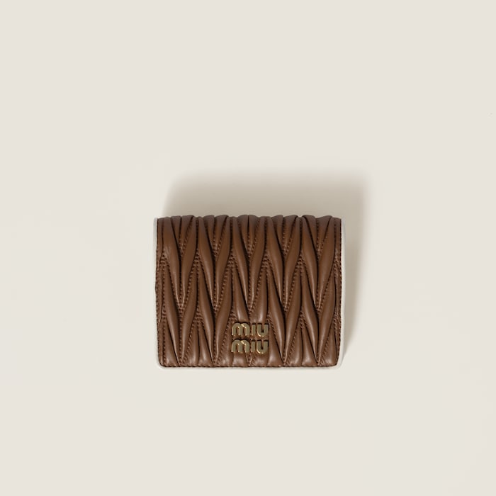 【MIUMIU】nappa leather bi-fold wallet(関税込み) Cognac/white Small Matelassé Nappa Leather Wallet | Miu Miu