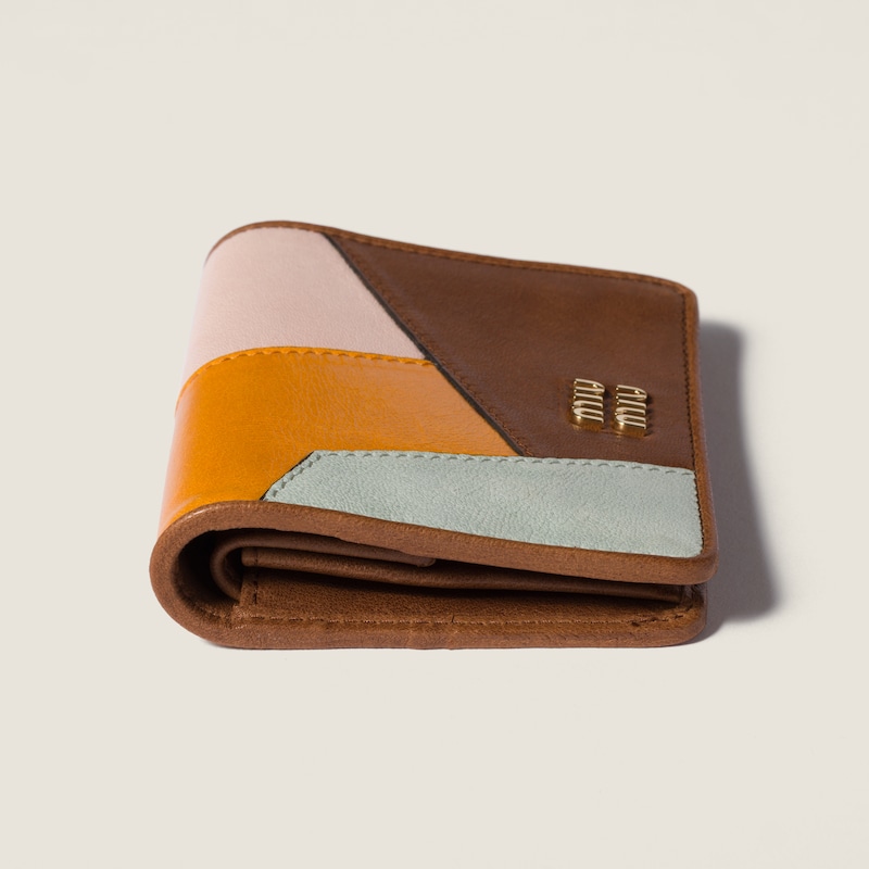 Small leather patchwork wallet