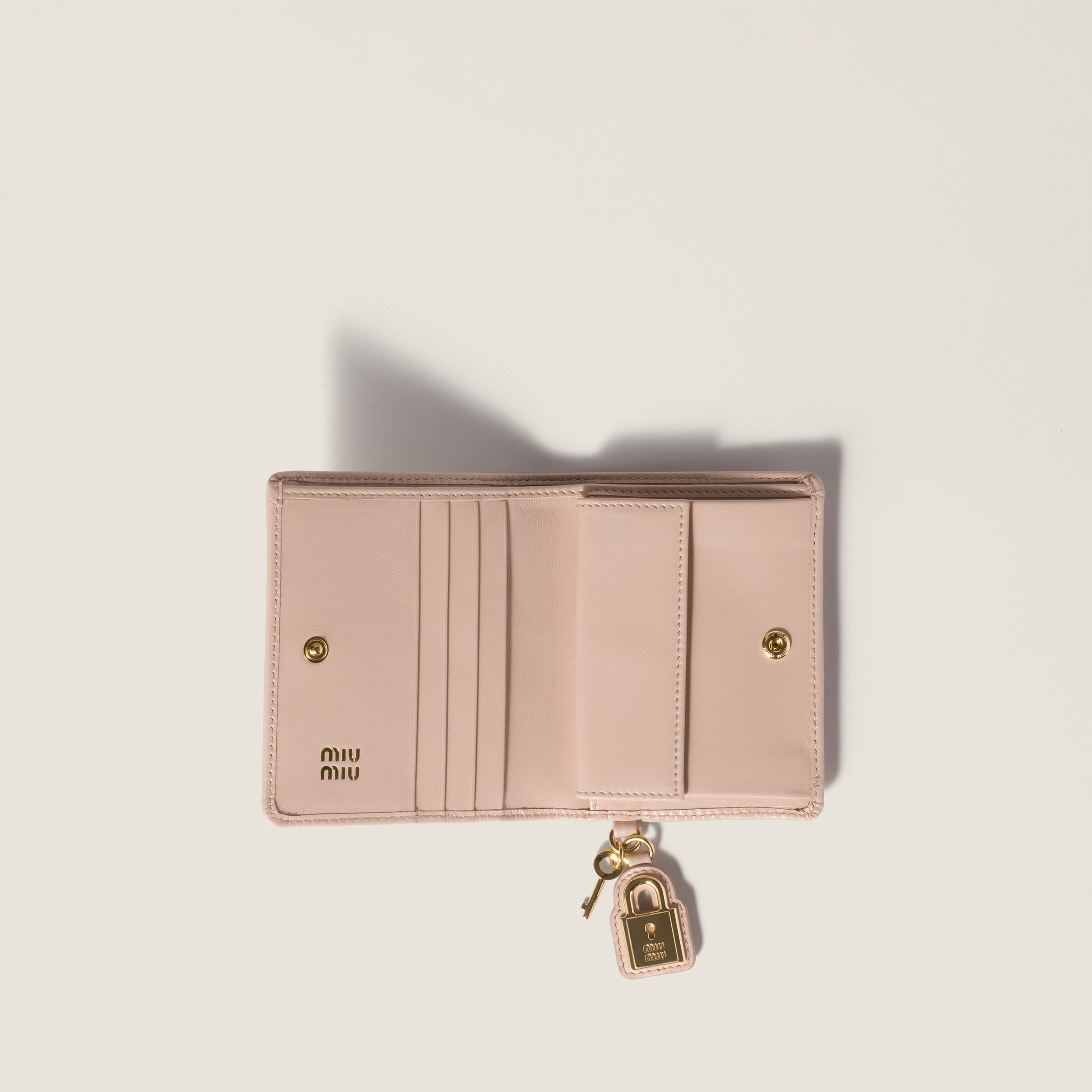 Powder Pink Small Leather Wallet | Miu Miu - Singapore