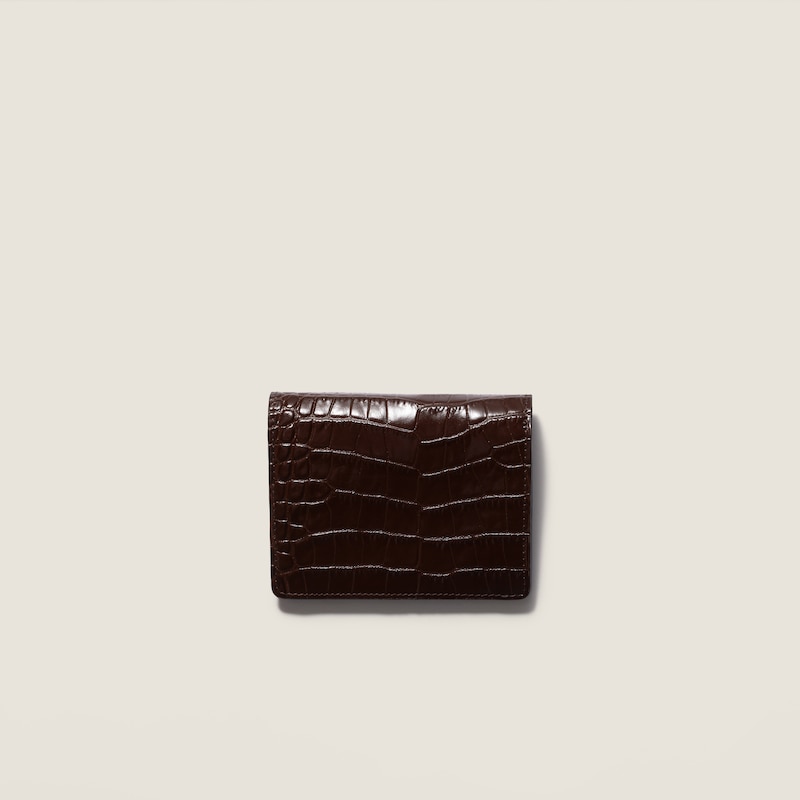 Petit portefeuille en cuir à imprimé croco