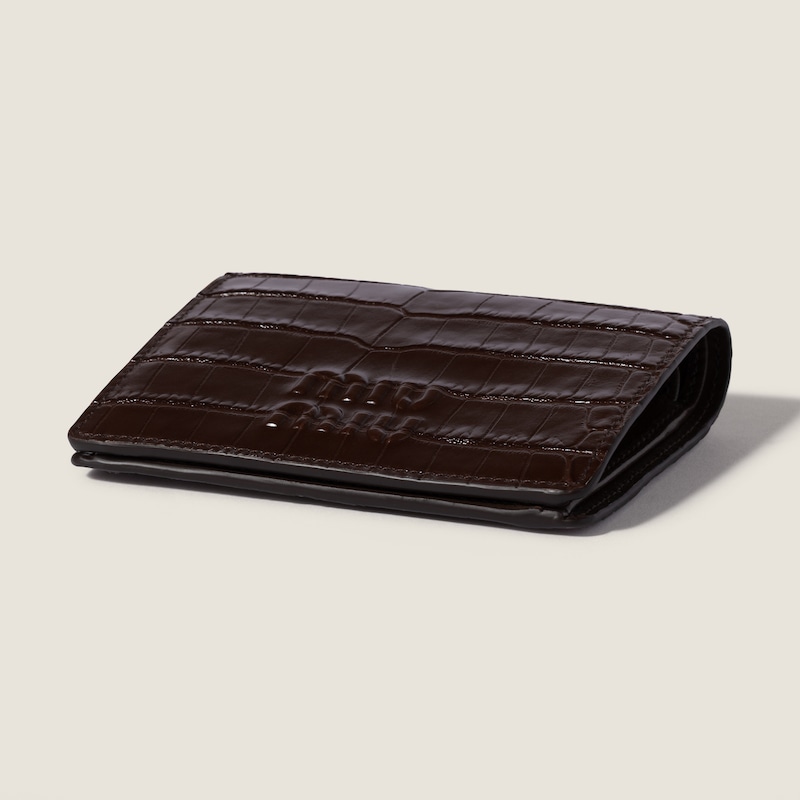 Petit portefeuille en cuir à imprimé croco