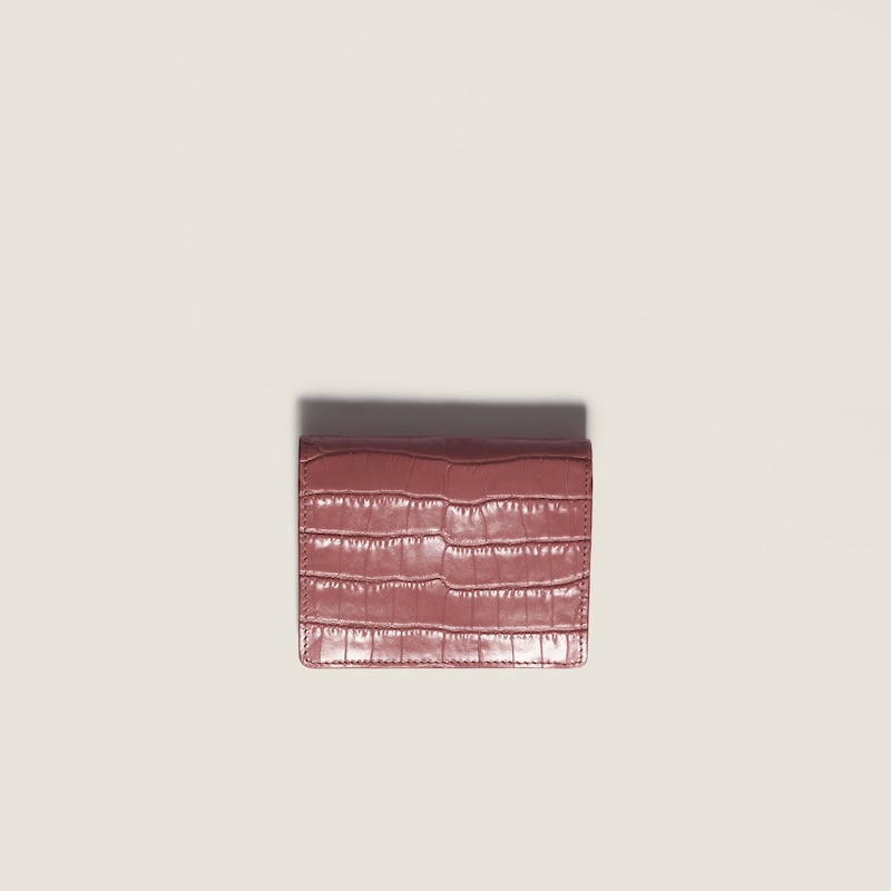 Petit portefeuille en cuir à imprimé croco