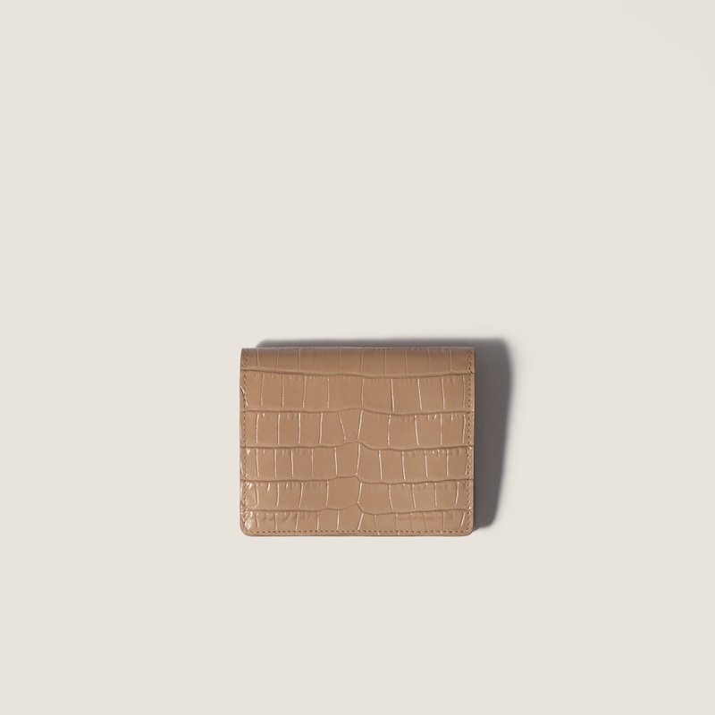 Petit portefeuille en cuir à imprimé croco